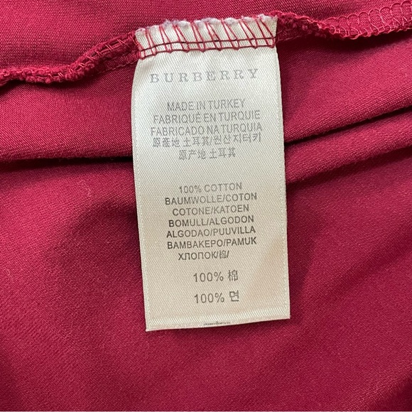 Burberry Brit Crew Neck Cuffed Sleeve Shirt Red Large - Picture 7 of 9